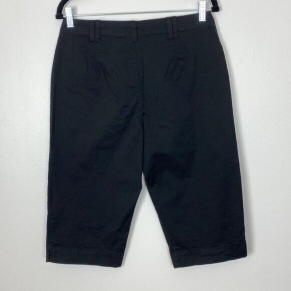 White Stag Capris Womens 10 Black Front Pockets Split Hem Body Stretch Office - Picture 3 of 11